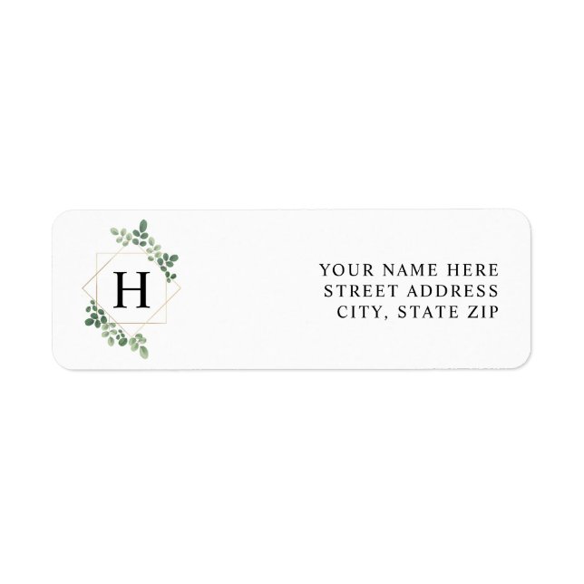 Botanical Greenery Geometric Monogram (Front)