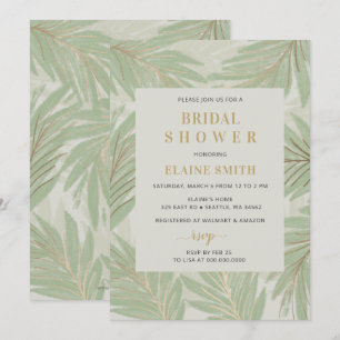 Botanical Greenery Gold Modern Bridal Shower  Invitation