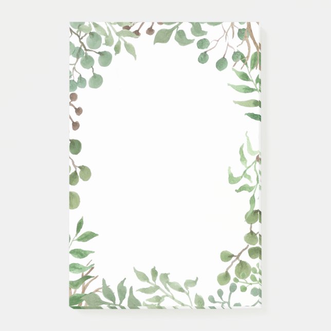 Botanical Greenery | Leaf Foliage Post-it Notes (Front)
