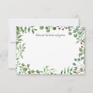 Botanical Greenery Leaf Wedding Advice Card