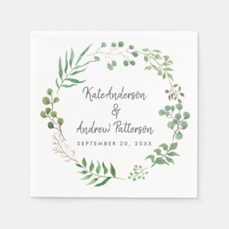 Botanical Greenery | Leaf | Wedding Napkin