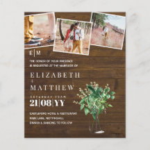 Botanical Greenery Leafy Wedding Invitation Budget