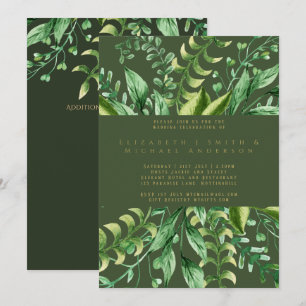 Botanical Greenery Leaves Modern Wedding Invites