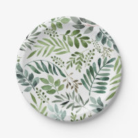 Botanical Greenery Leaves Watercolor