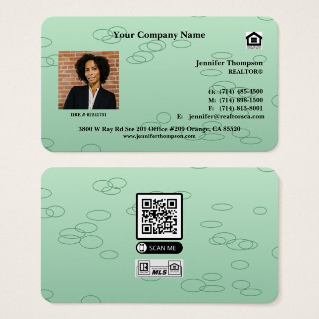 Botanical Greenery Round Edge Business Card (Front & Back)