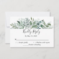 Botanical Greenery RSVP Mariage Kindly Répondre