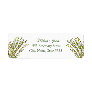 Botanical Greenery Thyme Herbs Wedding Return