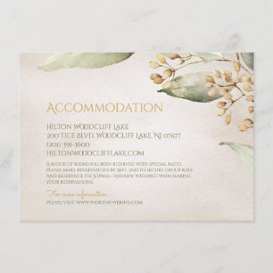 Botanical greenery vintage rustic accommodation enclosure card