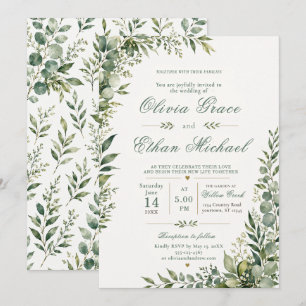 Botanical Greenery Wedding Invitation