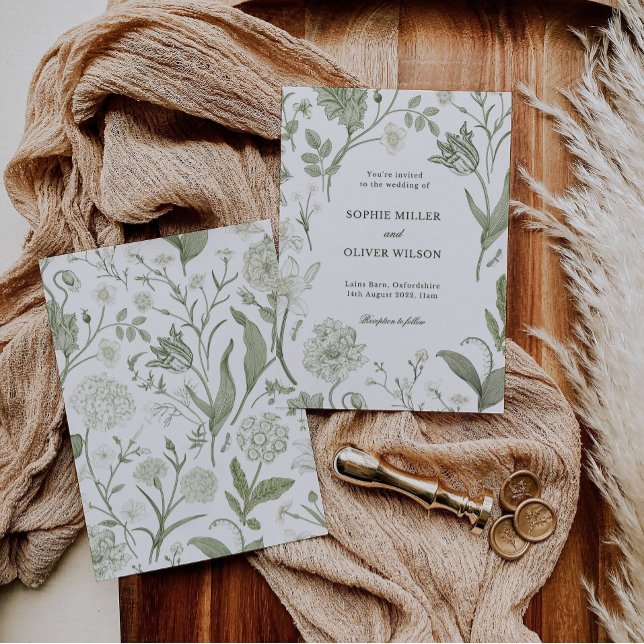 Botanical Greenery Wedding Invitation (Creator Uploaded)