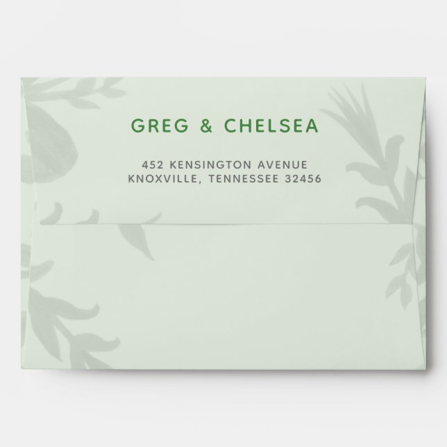 Botanical Greenery Wedding Invitations Envelope (Back (Top Flap))
