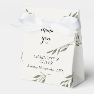 Botanical Greenery Wedding Thank You Favour Tag Se Favor Box