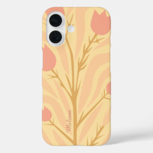 Botanical Hand drawing Floral Personalized Name iPhone 16 Case