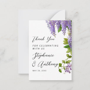 Botanical Hanging Purple Wisteria Wedding  Card