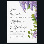 Botanical Hanging Purple Wisteria Wedding  Magnet<br><div class="desc">Announce your special day with this charming Botanical Hanging Purple Wisteria Save the Date magnet. Delicate wisteria blooms cascade from above, creating a romantic and elegant floral design. The soft purple tones set a graceful tone for your upcoming wedding, while the magnetic backing makes it easy for guests to display...</div>