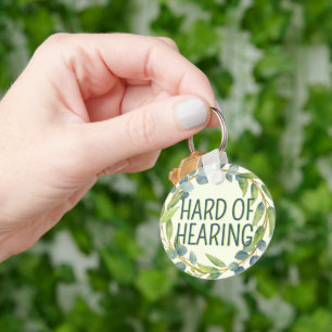 Botanical Hard of Hearing Green Deafness Keychain