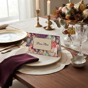Botanical Harvest Plum Autumn Place Card