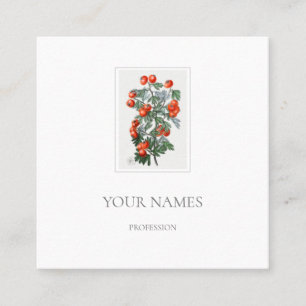 BOTANICAL "HAWTHORN" WHITE BUSINESS CARD