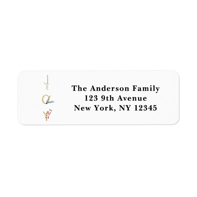 Botanical Holiday Joy Rustic Gold Minimal Party (Front)