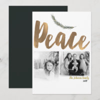 Botanical Holiday Peace Branch Pine Gold Photo