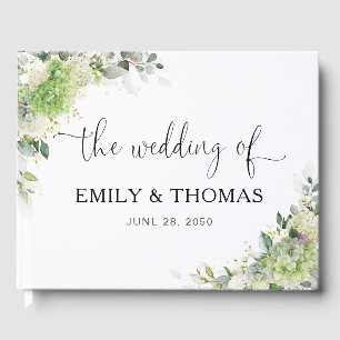Botanical Hydrangeas Wedding Guest Book