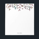 Botanical Illustrated Modern Personalized Name Notepad<br><div class="desc">This notepad featuring a crisp and fresh botanical design in orange,  green,  blue and pink is perfect for back-to-school or for business and personal stationery. Part of the Garden Party collection from Parcel Studios.</div>