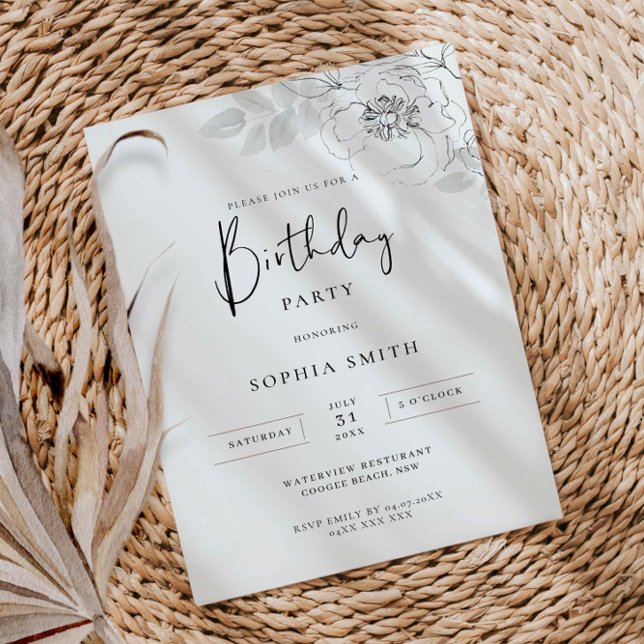 Botanical Illustration Birthday Party Invitation (Creator Uploaded)