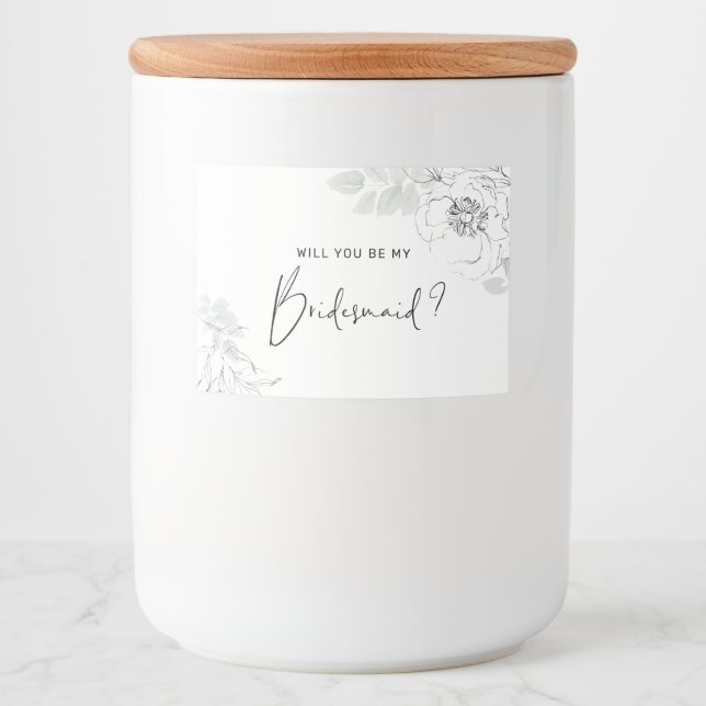 Botanical Illustration Bridesmaid Candle Label (Front)