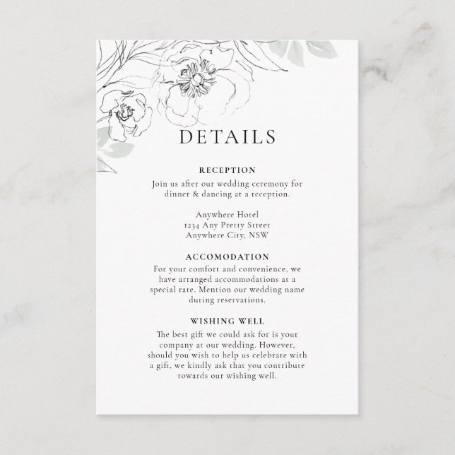 Botanical Illustration Details Enclosure Card (Front)