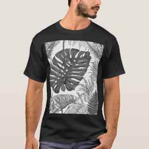 Botanical Illustration Monstera Fern Plant Parent  T-Shirt