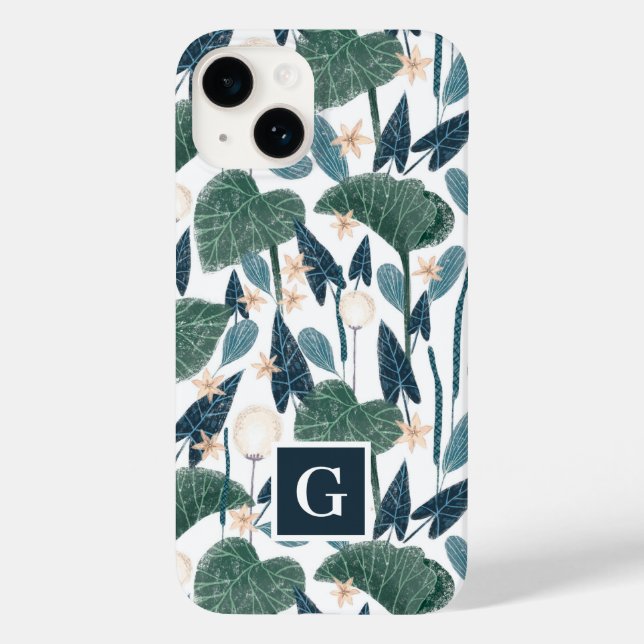 Botanical Illustration Plant Mom Monogram Case-Mate iPhone Case (Back)