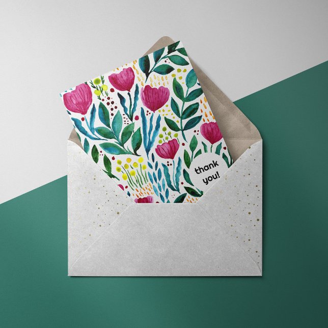 Botanical illustration Thank you Holiday Card (Creator Uploaded)
