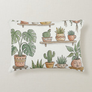 Botanical Illustration wall art, Plant Lover Gift Accent Pillow