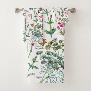 Botanical Illustrations Bath Towel Set