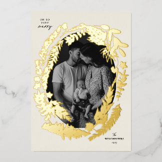 Botanical Impressions Frame Christmas Foil Holiday Card