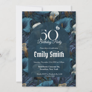 Botanical Inspired Call Lilies Sparkle  Invitation