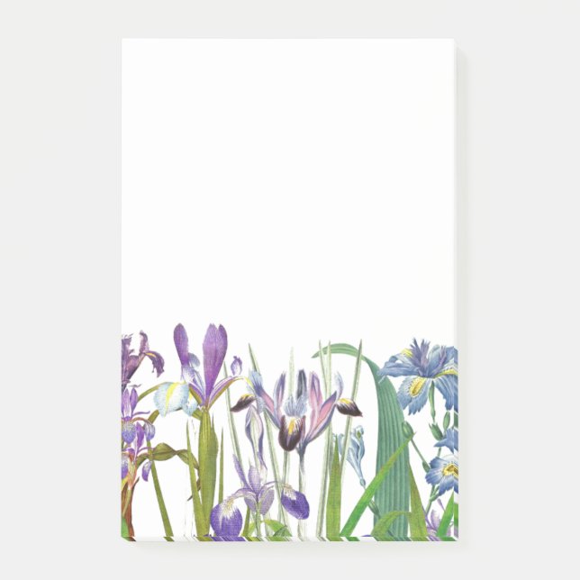 Botanical Iris Flowers Floral Garden Redoute Post-it Notes (Front)