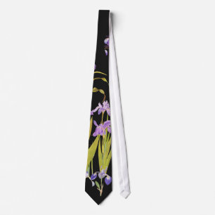 Botanical Iris Flowers Floral Irises Tie