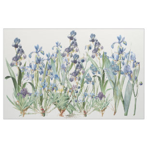 Botanical Iris Flowers Floral Redoute Fabric