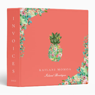 Botanical Island Floral Pineapple Binder