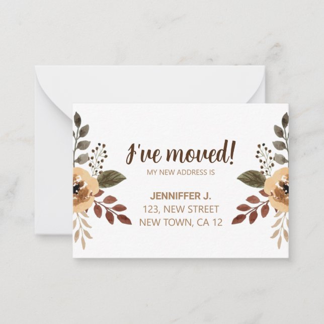 Botanical I've Moved New Home Announcement Card (Front)