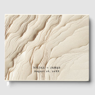 Botanical Ivory Cream Bohemian Textured Wedding Guest Book
