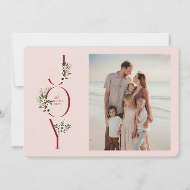 Botanical JOY Christmas Card (Front)