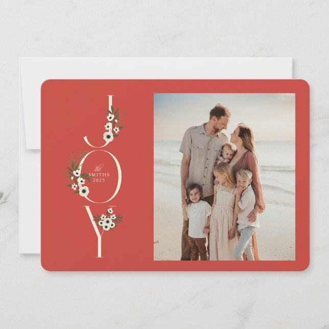 Botanical JOY Christmas Card (Front)