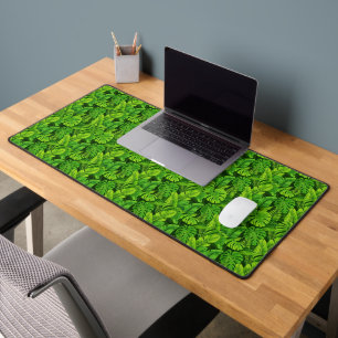 Botanical Jungle   Lush Tropical Leaves Desk Mat