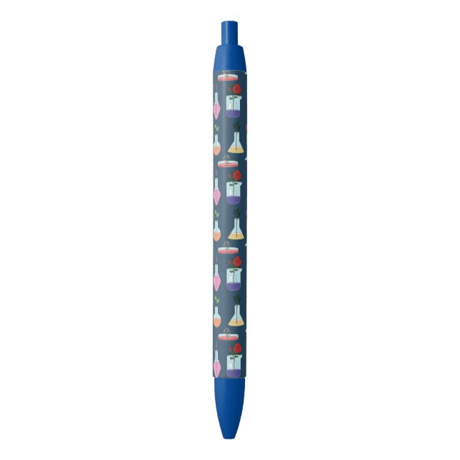 Botanical Lab Equipment Black Ink Pen (Front Vertical)