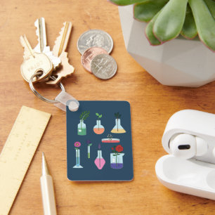 Botanical Lab Equipment Keychain