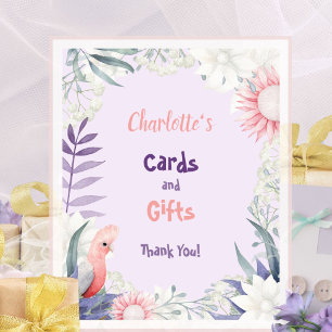 Botanical Lavender Floral Baby Shower Gift Table Poster