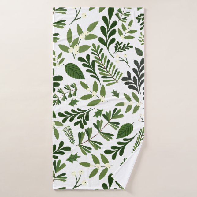 Botanical Leaf and Berries Homeware Imprimer Motif (Serviette de bain)