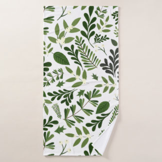 Botanical Leaf and Berries Homeware Print Pattern Bath Towel